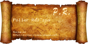 Poller Rózsa névjegykártya